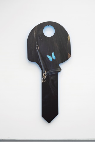 rosa butterfly (from keta femmunism to somatic interspecies communism), 2022
UV print on light-weight foam board
210 x 89 x 1.9 cm. In collaboration with Andrey Bogush, in: Tagesschau, 2022, Mountains, Berlin 