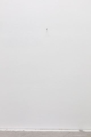 Key hammered into wall, 2023, Security key, wall, 3 x 2 x 7.5 cm, in: Sinaida Michalskaja and Jessica Andrey Bogush, Drei Schwestern, 2023, Shahin Zarinbal, Berlin 